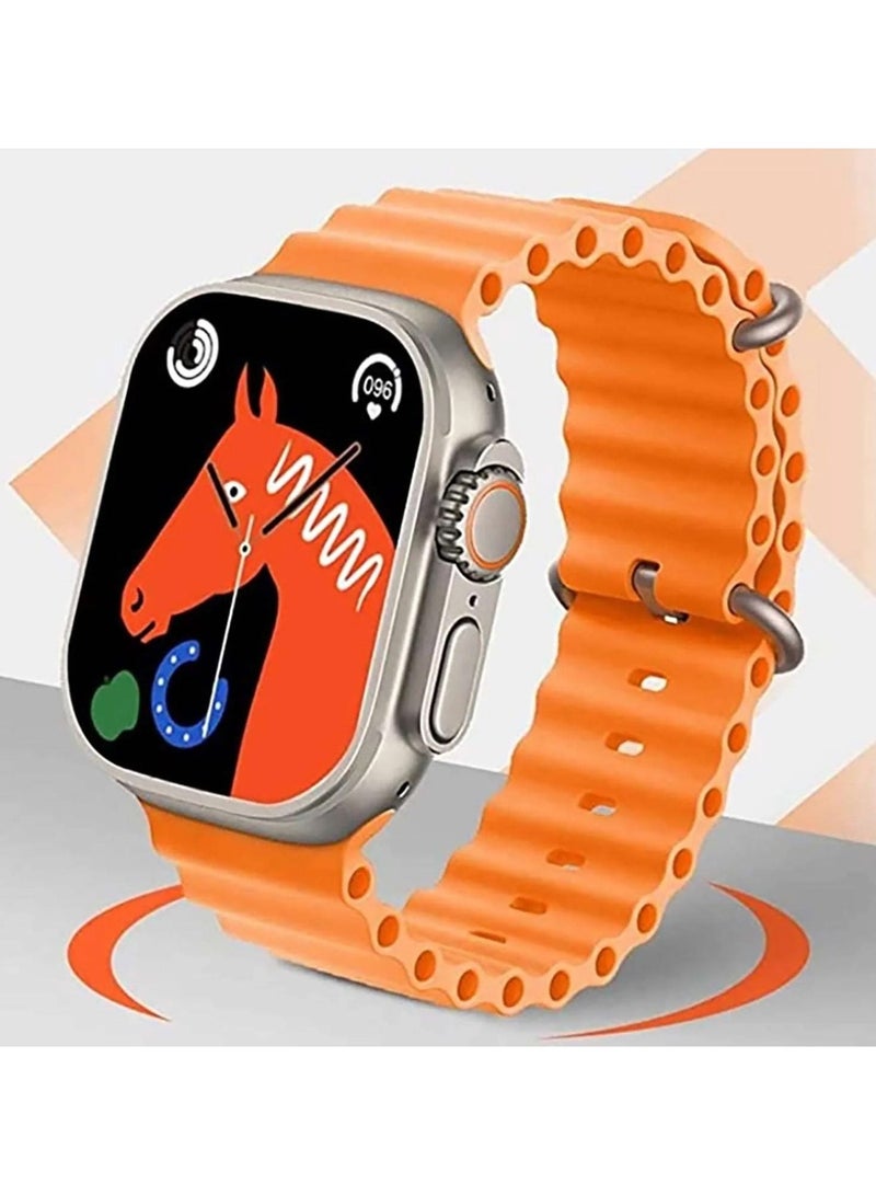 FEND F8 Ultra Smart Watch 49mm Full Screen Display with 2 Interchangeable Straps & Wireless Charger, Fitness & Health Tracking, Notifications, Compatible with Android & iOS – Men & Boys - Image 1